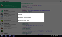 tPackageExplorer appli list context menu