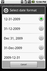select date format