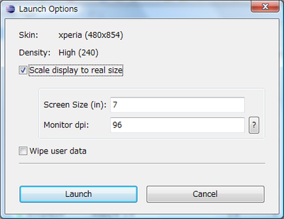 xperia emulator scale