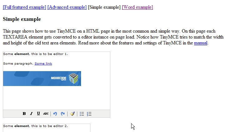 TinyMCE simpleDemo